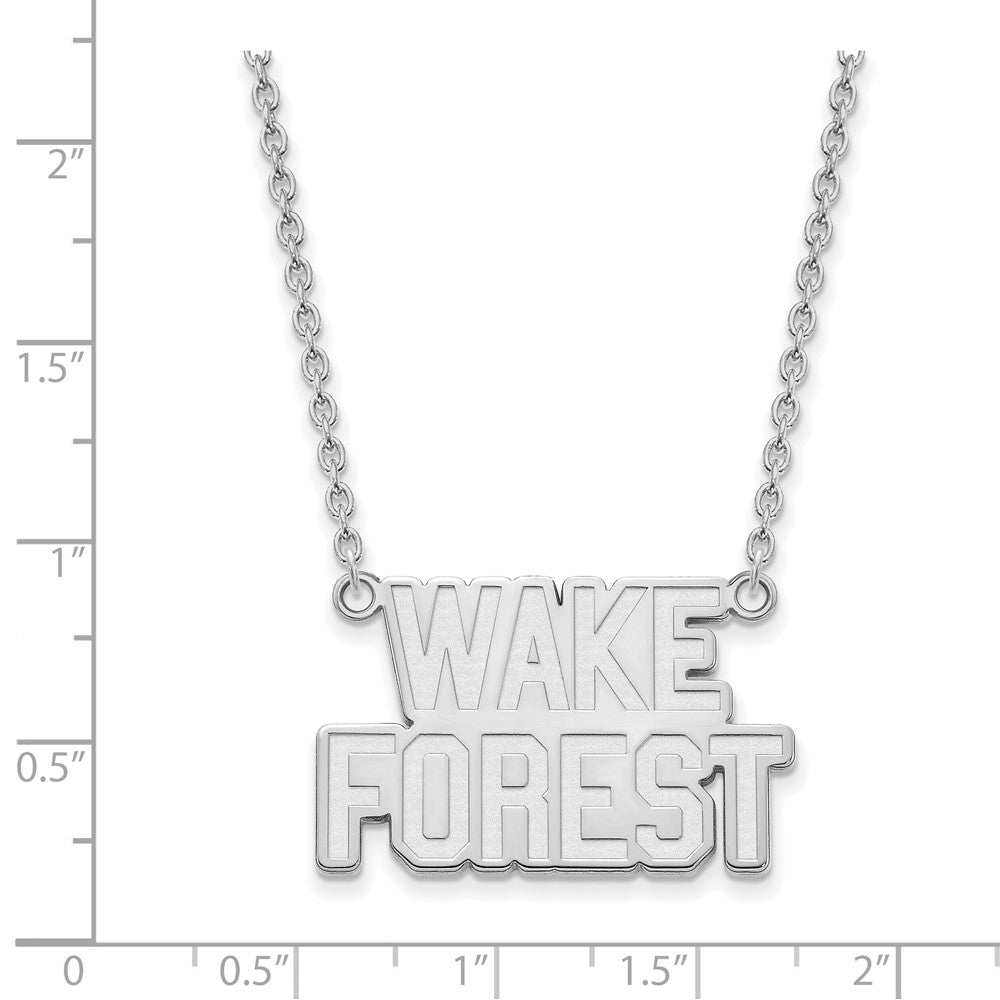 Sterlingsilber Rhodiniert Logoart Wake Forest University W F Deacon Groß Anhänger 18 Zoll Halskette