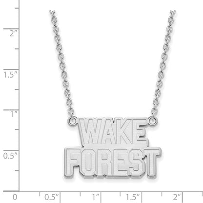Sterlingsilber Rhodiniert Logoart Wake Forest University W F Deacon Groß Anhänger 18 Zoll Halskette