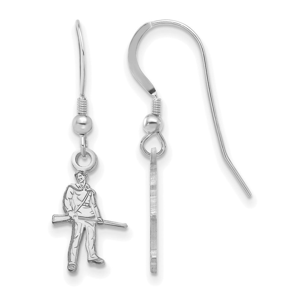 Sterlingsilber Rhodiniert Logoart West Virginia University Mountaineer Klein Hängend Draht Ohrringe