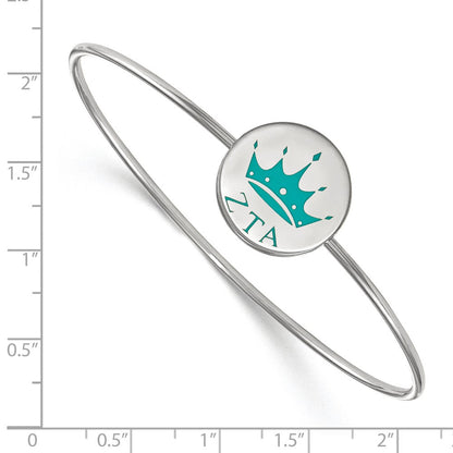 Sterlingsilber Rhodiniert Logoart Zeta Tau Alpha Emailliert Schieber auf Armreif Armband