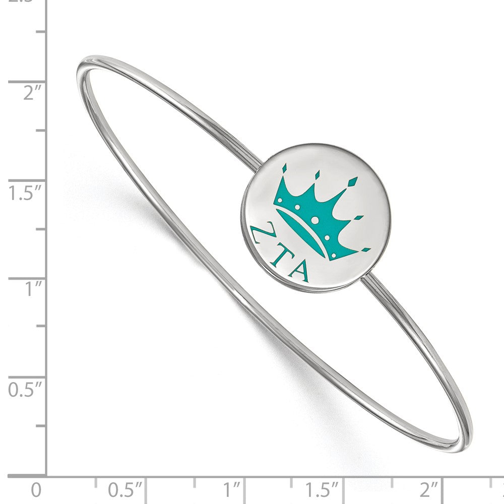 Sterlingsilber Rhodiniert Logoart Zeta Tau Alpha Emailliert Schieber auf Armreif Armband