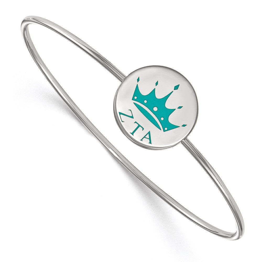 Sterlingsilber Rhodiniert Logoart Zeta Tau Alpha Emailliert Schieber auf Armreif Armband