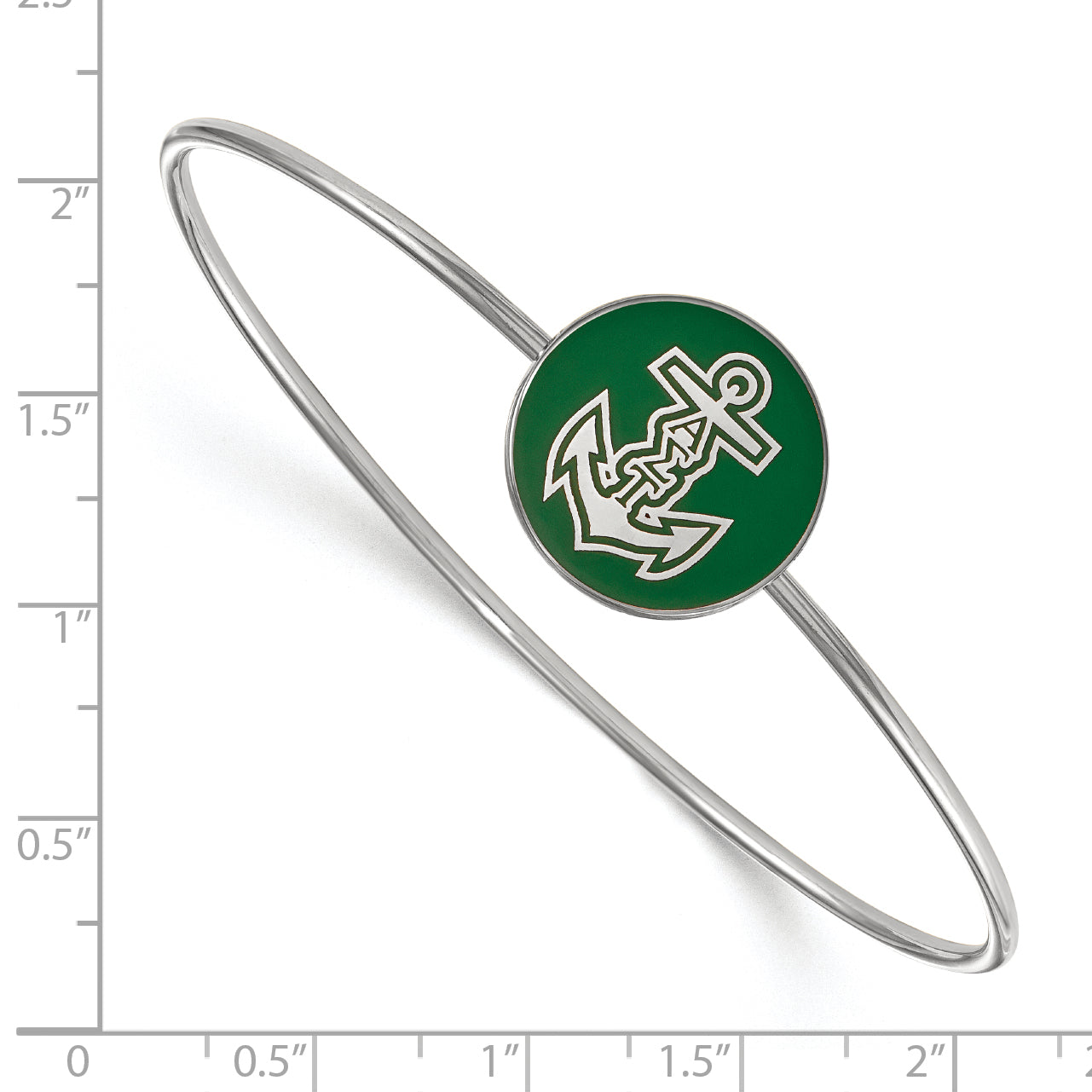 Sterlingsilber Rhodiniert Logoart Alpha Sigma Tau Emailliert Schieber auf Armreif Armband