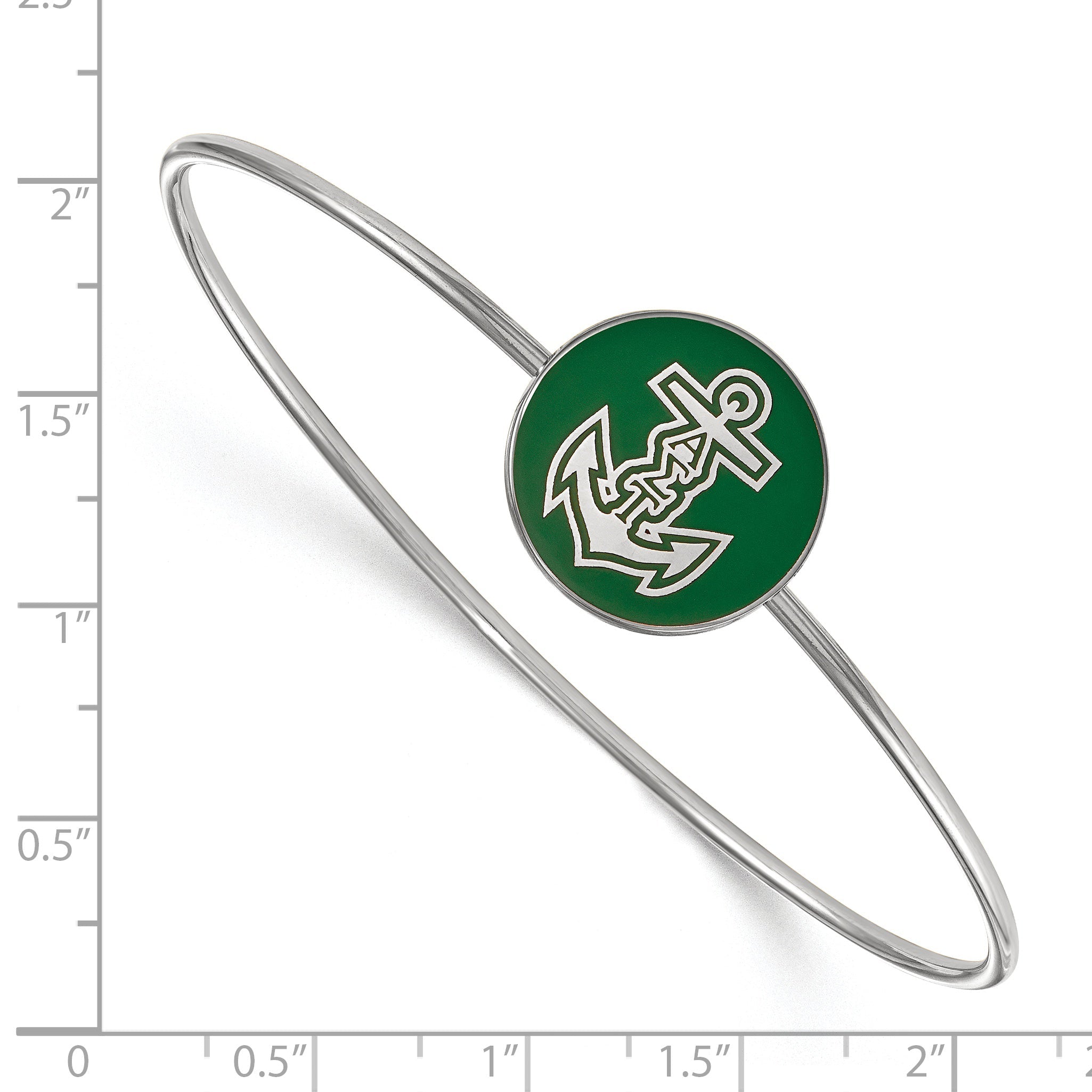 Sterlingsilber Rhodiniert Logoart Alpha Sigma Tau Emailliert Schieber auf Armreif Armband