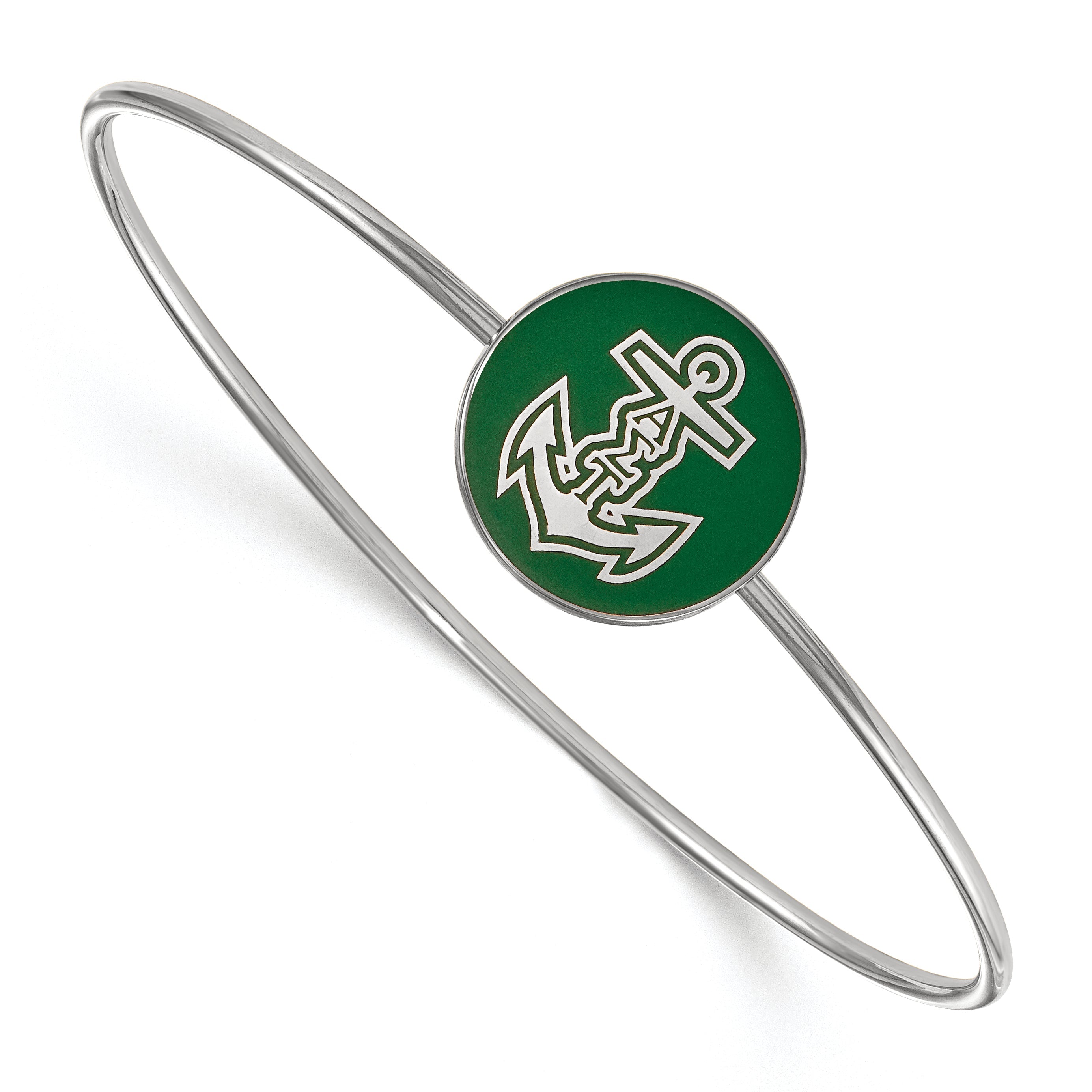 Sterlingsilber Rhodiniert Logoart Alpha Sigma Tau Emailliert Schieber auf Armreif Armband