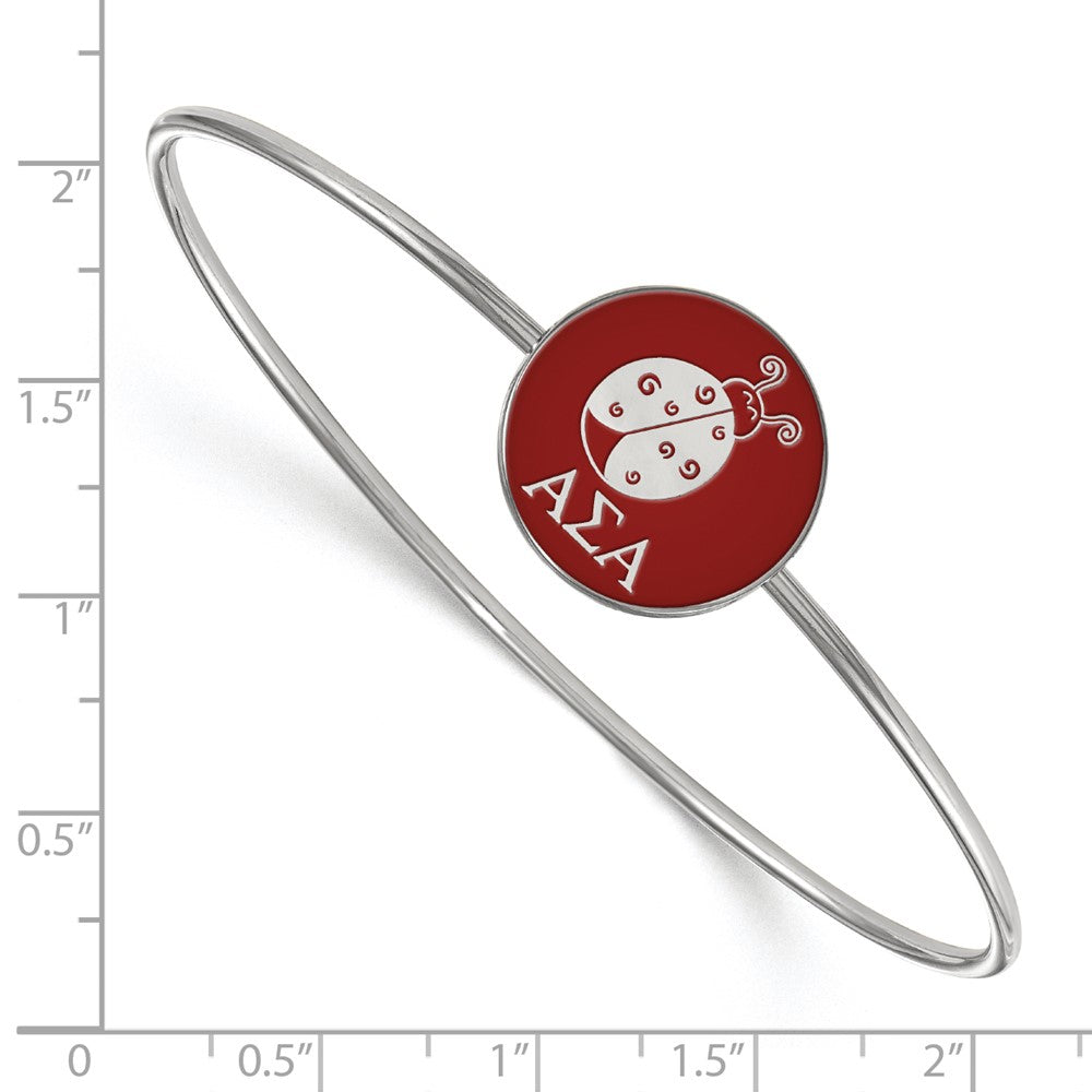 Sterlingsilber S. Rhodiniert Logoart Alpha Sigma Emailliert Schieber auf Armreif Armband