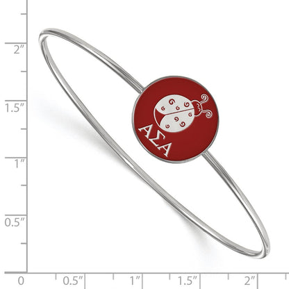 Sterlingsilber S. Rhodiniert Logoart Alpha Sigma Emailliert Schieber auf Armreif Armband