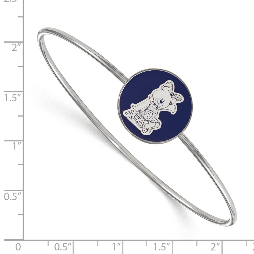 Sterlingsilber Rhodiniert Logoart Alpha Xi Delta Emailliert Schieber auf Armreif Armband