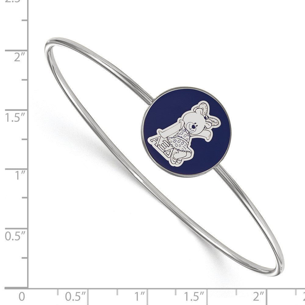 Sterlingsilber Rhodiniert Logoart Alpha Xi Delta Emailliert Schieber auf Armreif Armband