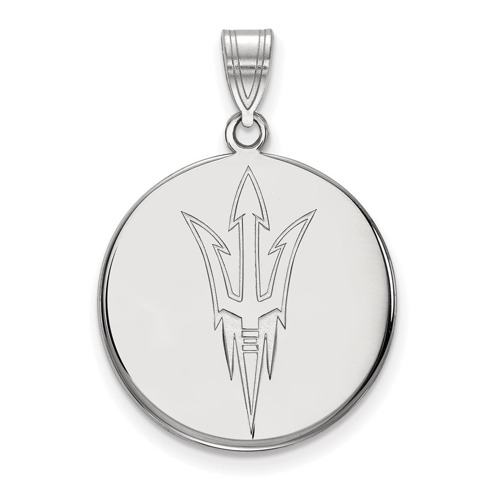 10K Weißgold Logoart Arizona State University Pitchfork Groß Plättchen Anhänger