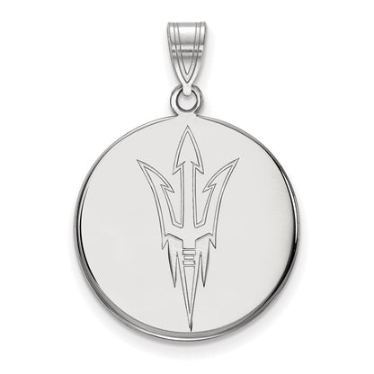 10K Weißgold Logoart Arizona State University Pitchfork Groß Plättchen Anhänger