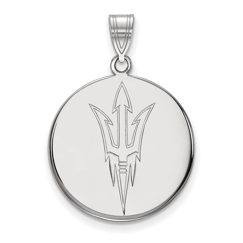 10K Weißgold Logoart Arizona State University Pitchfork Groß Plättchen Anhänger