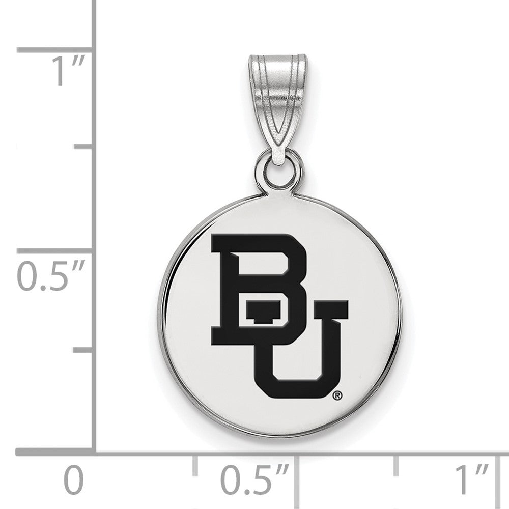 Sterlingsilber Rhodiniert Logoart Baylor University Bears Mittel Emailliert Plättchen Anhänger