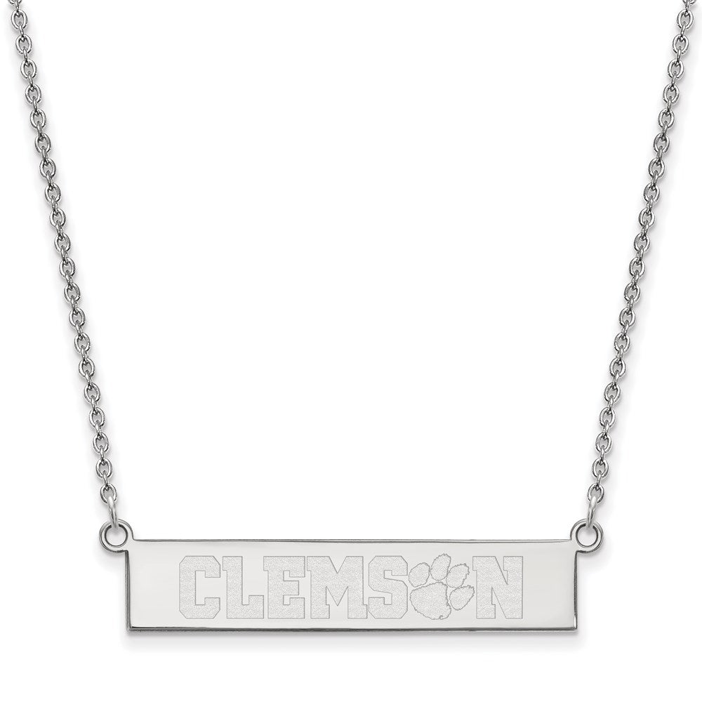 Sterlingsilber Rhodiniert Logoart Clemson University Klein Stab 18 Zoll Halskette