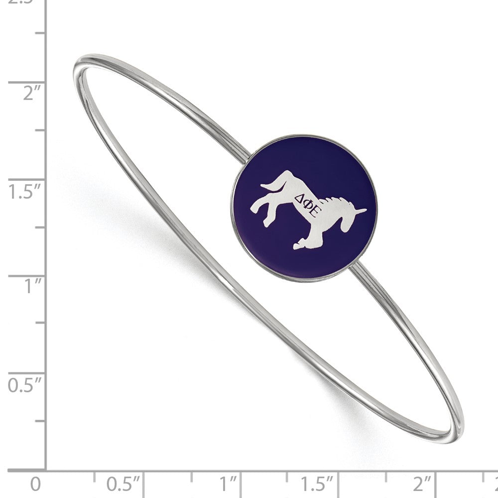 Sterlingsilber S. Rhodiniert Logoart Delta Phi Epsilon Emailliert Schieber auf Armreif Armband