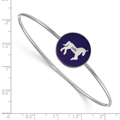 Sterlingsilber S. Rhodiniert Logoart Delta Phi Epsilon Emailliert Schieber auf Armreif Armband