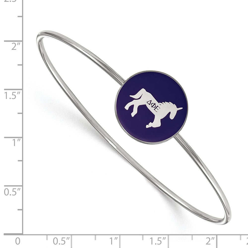 Sterlingsilber S. Rhodiniert Logoart Delta Phi Epsilon Emailliert Schieber auf Armreif Armband