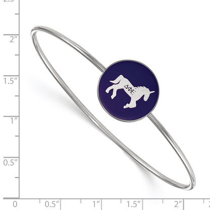 Sterlingsilber S. Rhodiniert Logoart Delta Phi Epsilon Emailliert Schieber auf Armreif Armband