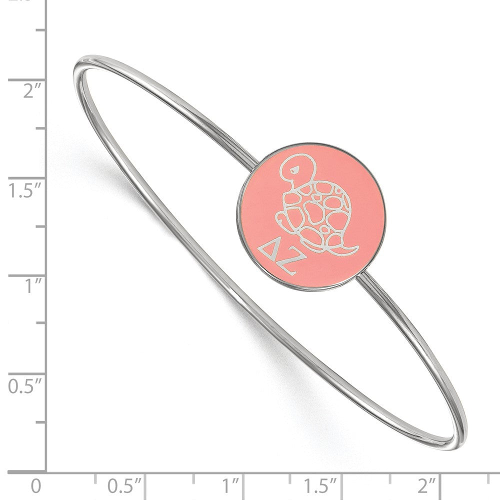 Sterlingsilber Rhodiniert Logoart Delta Zeta Emailliert Schieber auf Armreif Armband