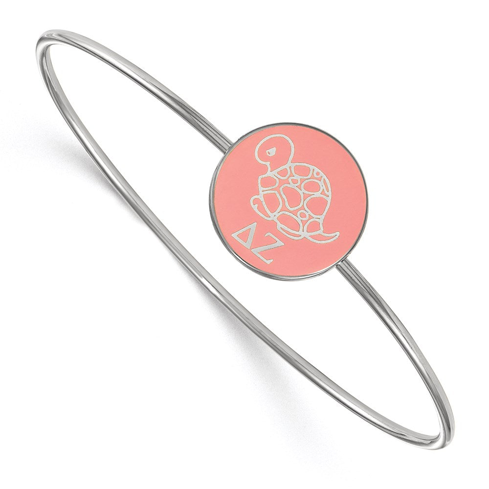 Sterlingsilber Rhodiniert Logoart Delta Zeta Emailliert Schieber auf Armreif Armband
