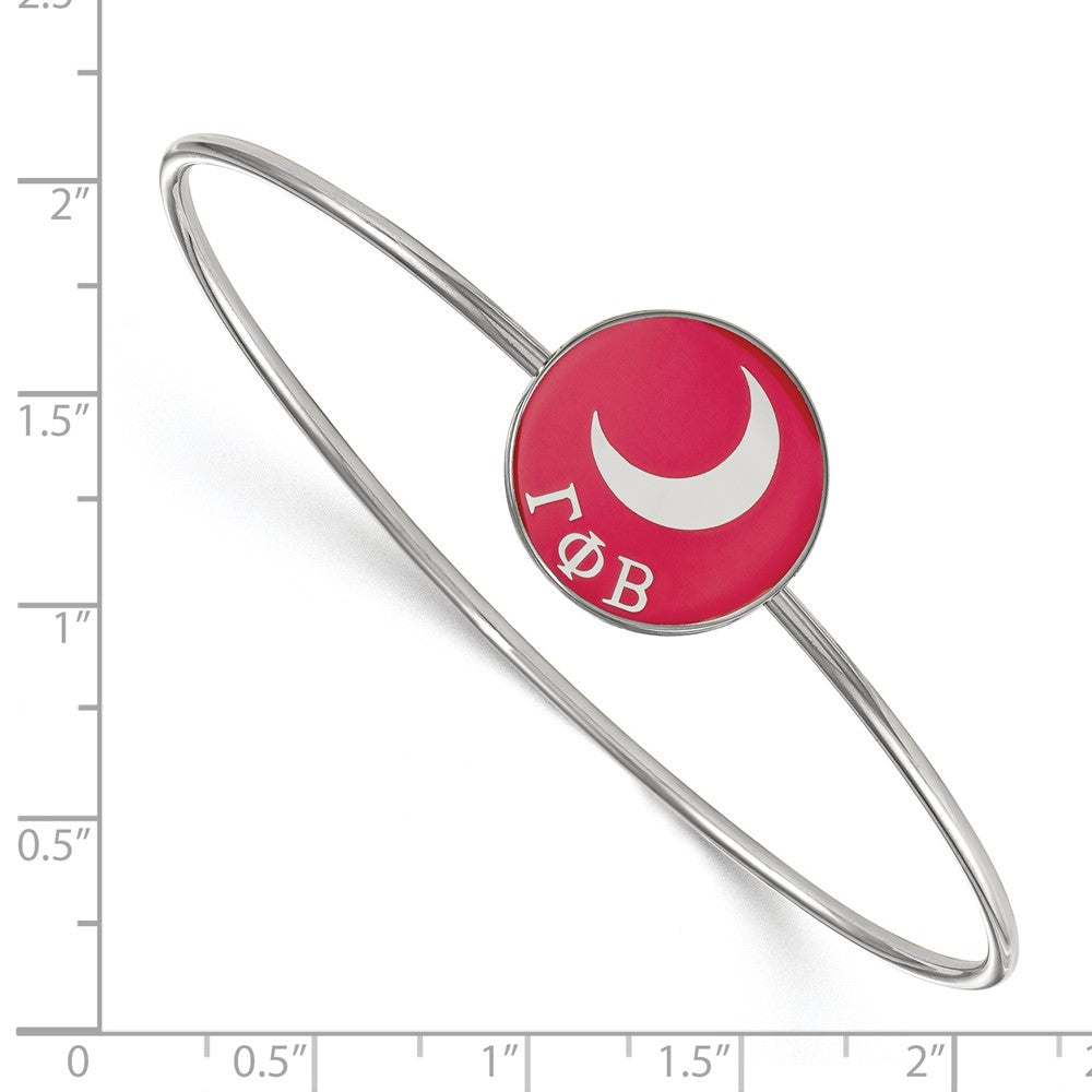 Sterlingsilber Rhodiniert Logoart Gamma Phi Beta Emailliert Schieber auf Armreif Armband