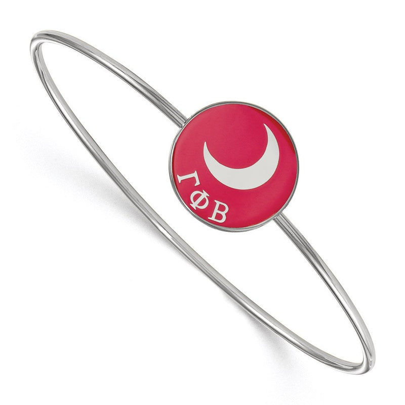 Sterlingsilber Rhodiniert Logoart Gamma Phi Beta Emailliert Schieber auf Armreif Armband