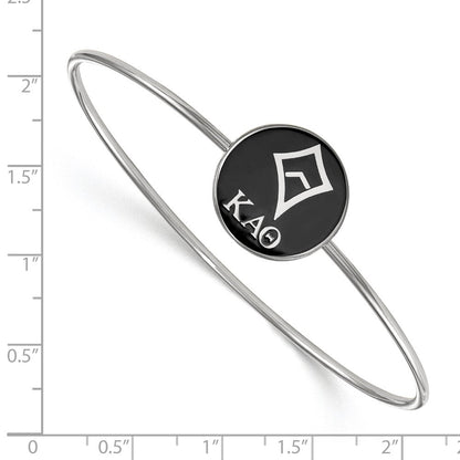 Sterlingsilber S. Rhodiniert Logoart Kappa Alpha Theta Emailliert Schieber auf Armreif Armband