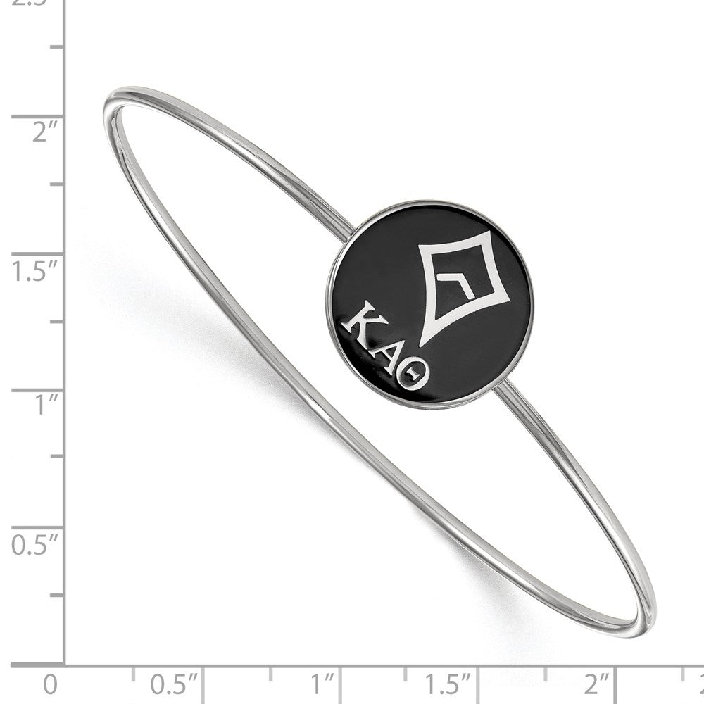 Sterlingsilber S. Rhodiniert Logoart Kappa Alpha Theta Emailliert Schieber auf Armreif Armband