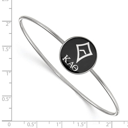 Sterlingsilber S. Rhodiniert Logoart Kappa Alpha Theta Emailliert Schieber auf Armreif Armband