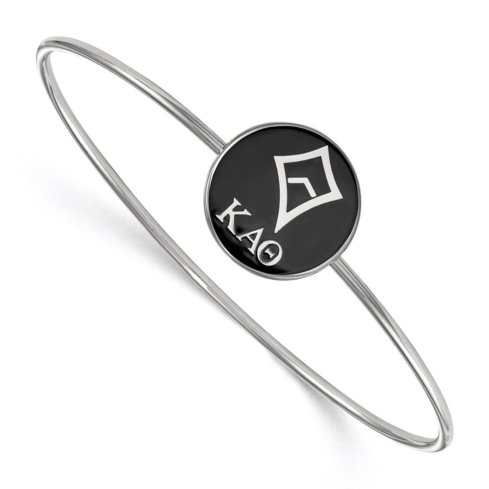 Sterlingsilber S. Rhodiniert Logoart Kappa Alpha Theta Emailliert Schieber auf Armreif Armband