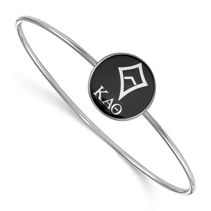 Sterlingsilber S. Rhodiniert Logoart Kappa Alpha Theta Emailliert Schieber auf Armreif Armband