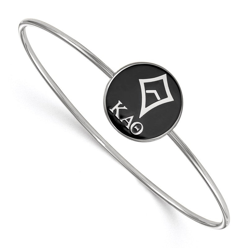 Sterlingsilber S. Rhodiniert Logoart Kappa Alpha Theta Emailliert Schieber auf Armreif Armband