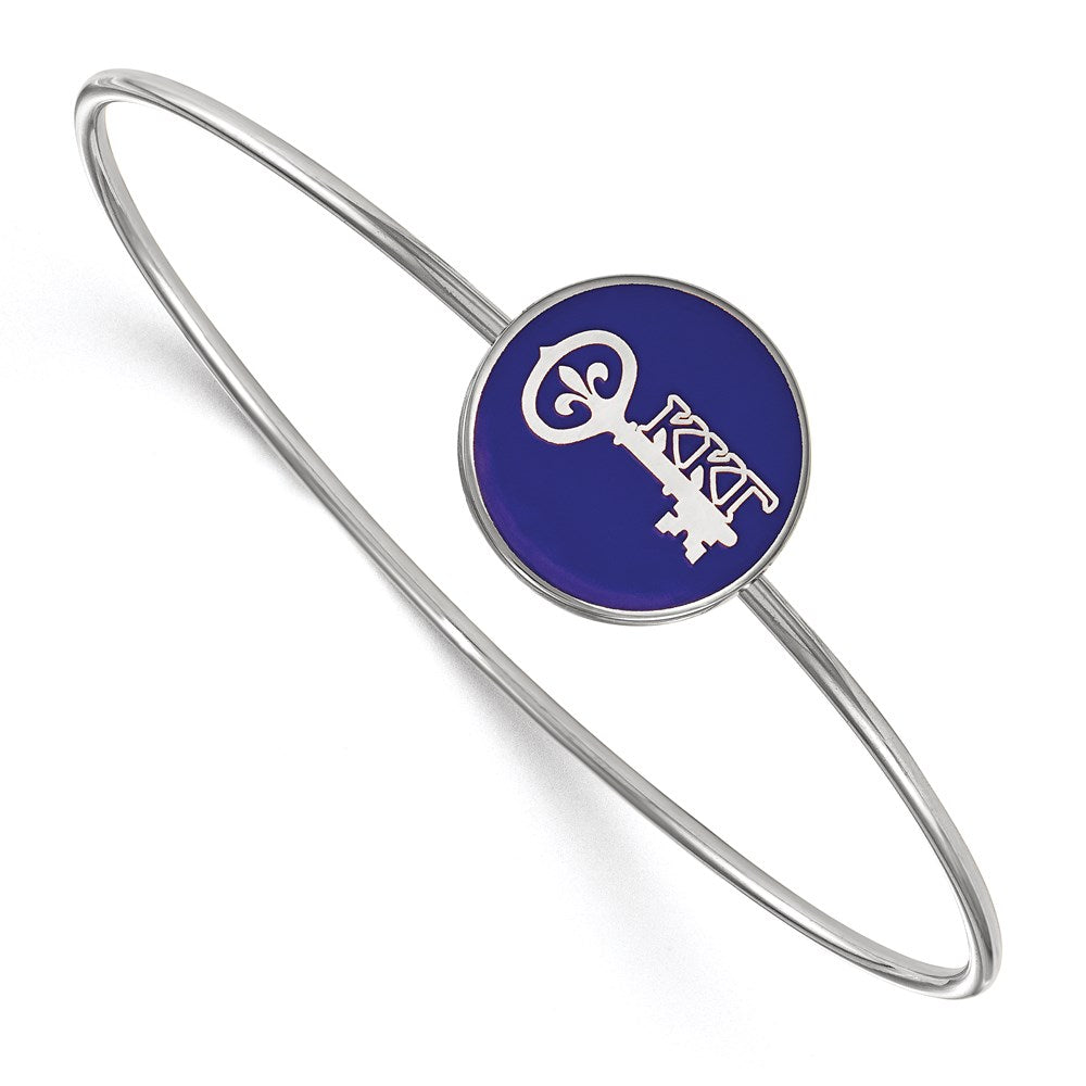 Sterlingsilber S. Rhodiniert Logoart Kappa Gamma Emailliert Schieber auf Armreif Armband