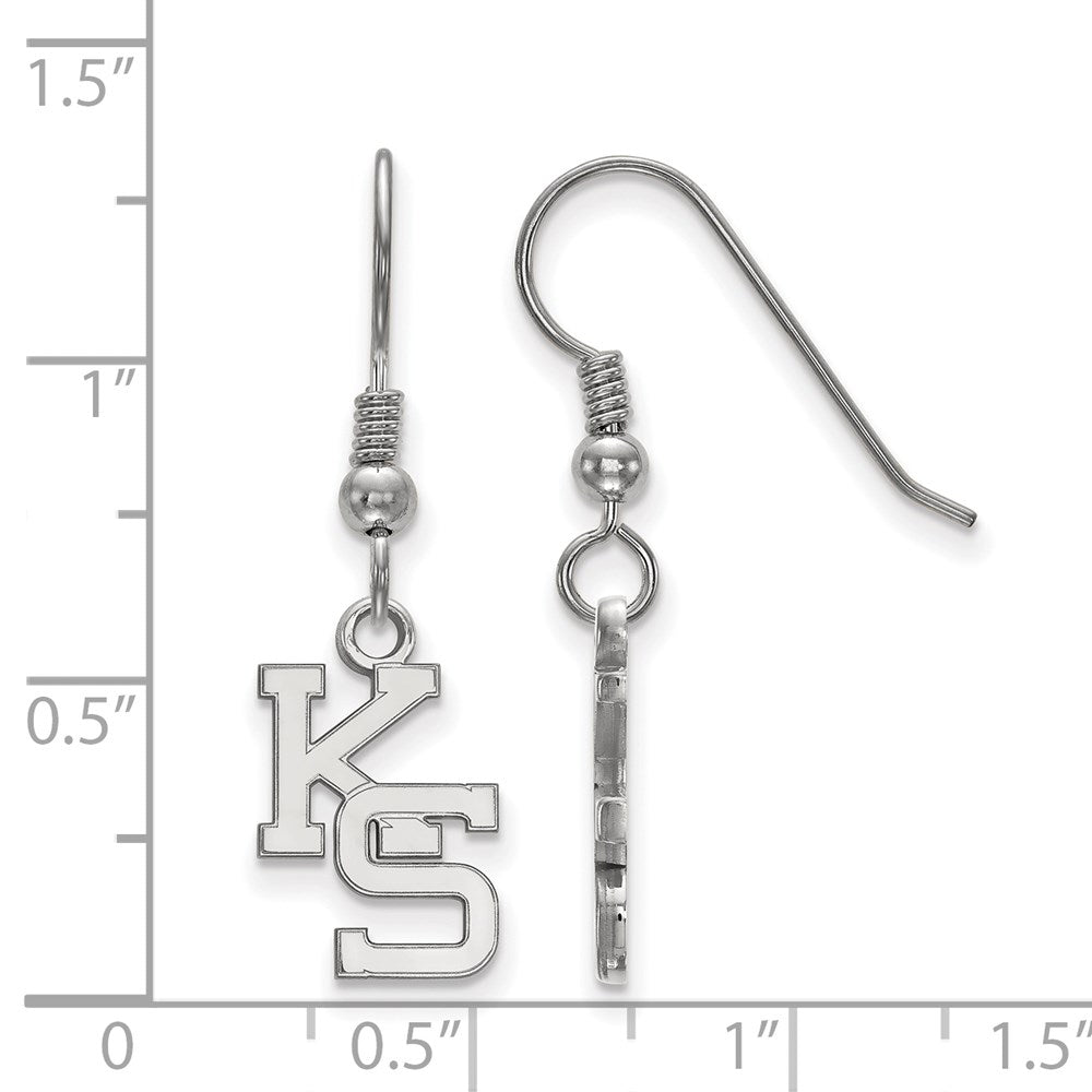 Sterlingsilber Rhodiniert Logoart Kansas State University K S Klein Hängend Draht Ohrringe