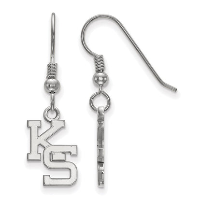 Sterlingsilber Rhodiniert Logoart Kansas State University K S Klein Hängend Draht Ohrringe