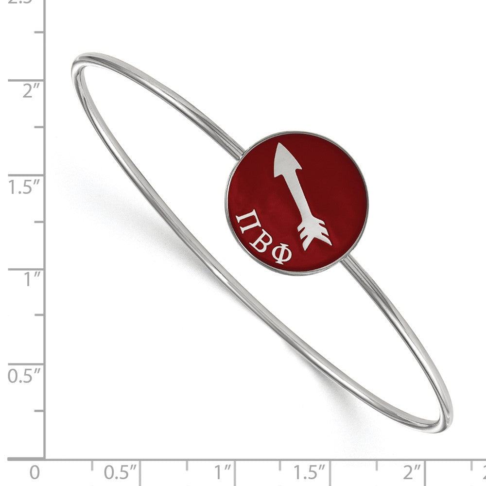 Sterlingsilber Rhodiniert Logoart Pi Beta Phi Emailliert Schieber auf Armreif Armband
