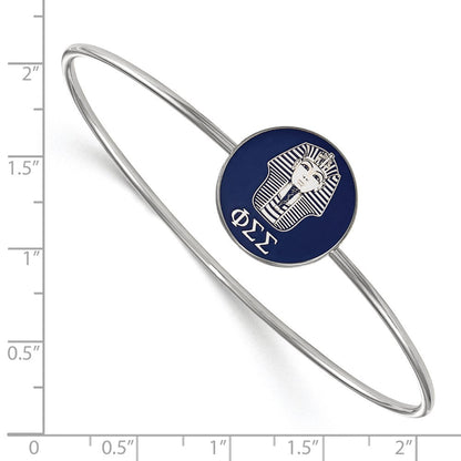 Sterlingsilber Rhodiniert Logoart Phi Sigma Emailliert Schieber auf Armreif