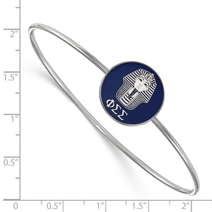 Sterlingsilber Rhodiniert Logoart Phi Sigma Emailliert Schieber auf Armreif