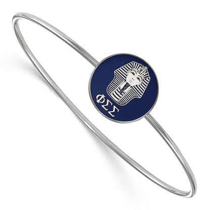 Sterlingsilber Rhodiniert Logoart Phi Sigma Emailliert Schieber auf Armreif