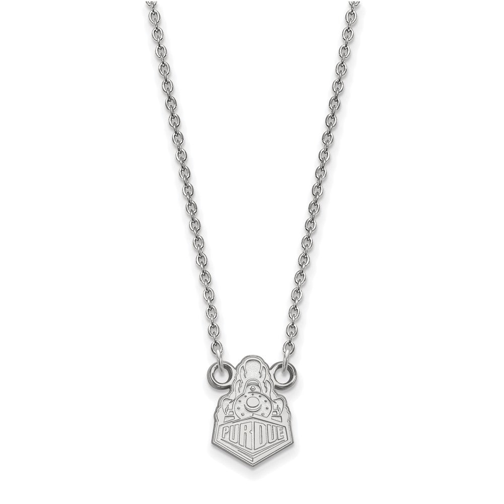 Sterlingsilber Rhodiniert Logoart Purdue University Boilermakers Zug Logo Klein Anhänger 18 Zoll Halskette