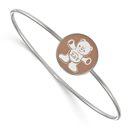 Sterlingsilber Rhodiniert Logoart Sigma Delta Tau Emailliert Schieber auf Armreif Armband
