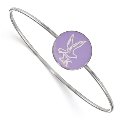 Sterlingsilber Rhodiniert Logoart Sigma Kappa Emailliert Schieber auf Armreif Armband