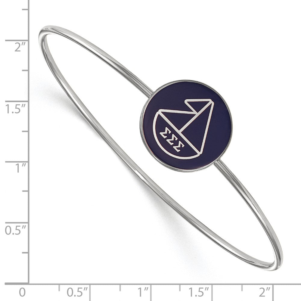 Sterlingsilber S. Rhodiniert Logoart Sigma Emailliert Schieber auf Armreif Armband