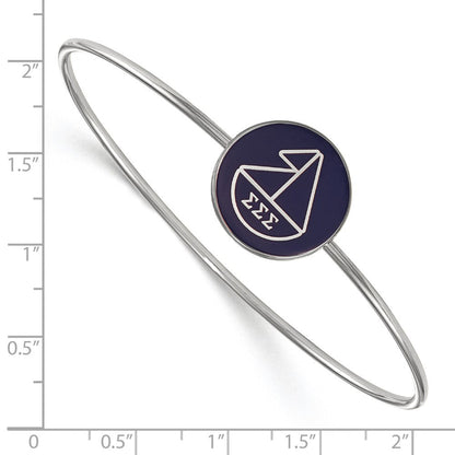 Sterlingsilber S. Rhodiniert Logoart Sigma Emailliert Schieber auf Armreif Armband