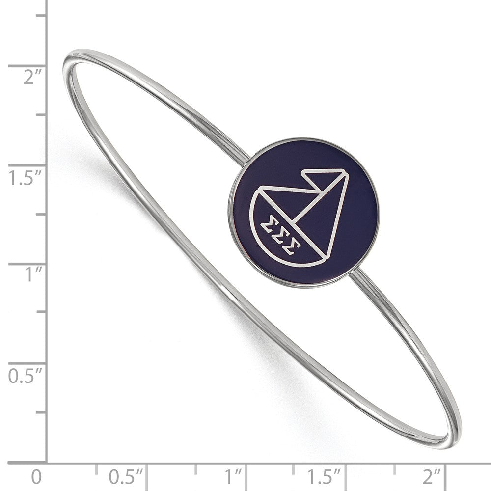 Sterlingsilber S. Rhodiniert Logoart Sigma Emailliert Schieber auf Armreif Armband