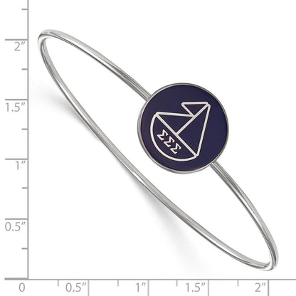 Sterlingsilber S. Rhodiniert Logoart Sigma Emailliert Schieber auf Armreif Armband