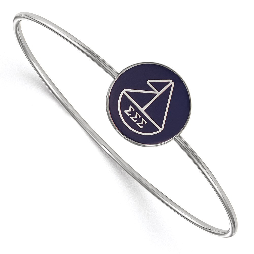 Sterlingsilber S. Rhodiniert Logoart Sigma Emailliert Schieber auf Armreif Armband