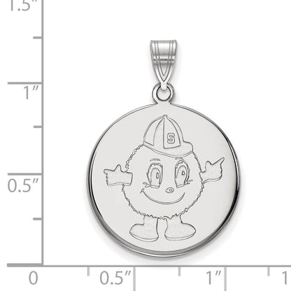 Sterlingsilber Rhodiniert Logoart Syracuse University Mascot Groß Plättchen Anhänger