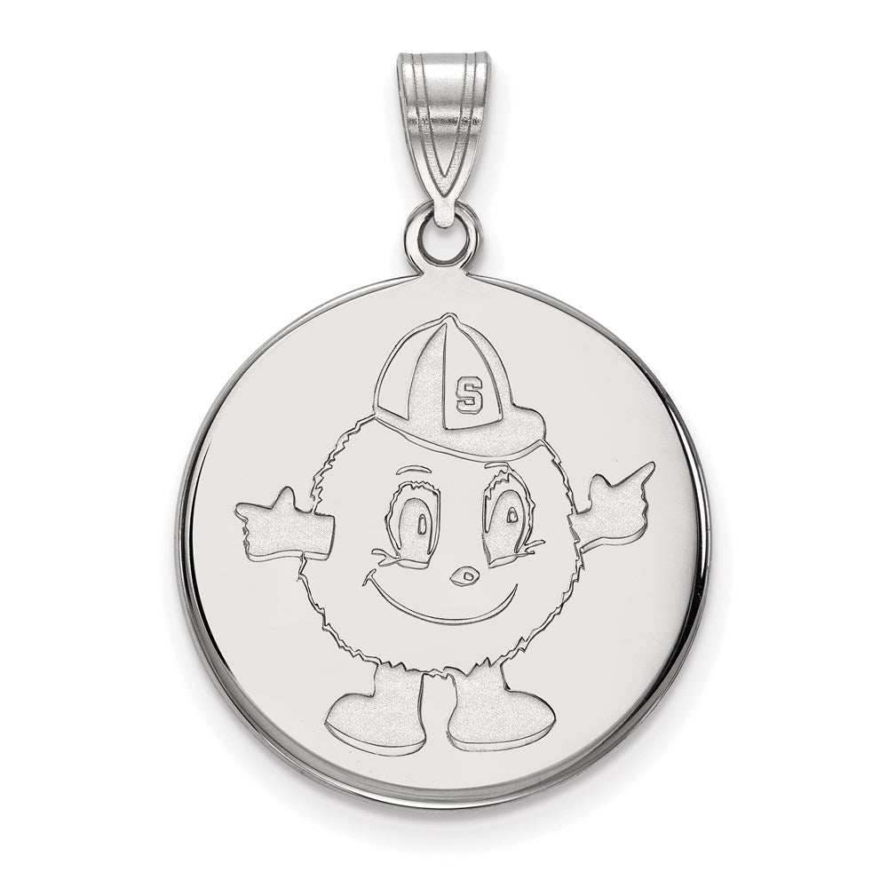 Sterlingsilber Rhodiniert Logoart Syracuse University Mascot Groß Plättchen Anhänger