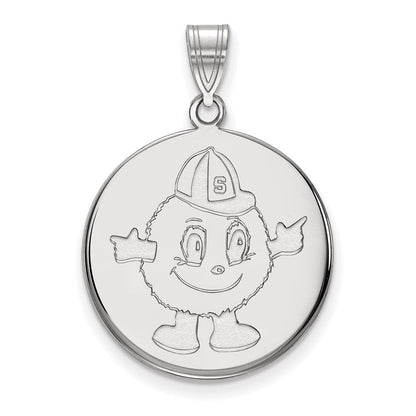 Sterlingsilber Rhodiniert Logoart Syracuse University Mascot Groß Plättchen Anhänger